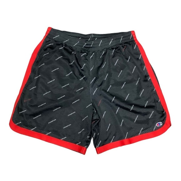 Mens Champion Large Shorts Logo Black Red Basketball Jersey Mesh Drawstring NWOT - Picture 3 of 10